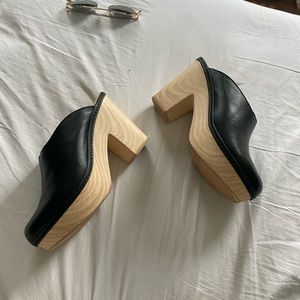 Leather Wooden Clogs